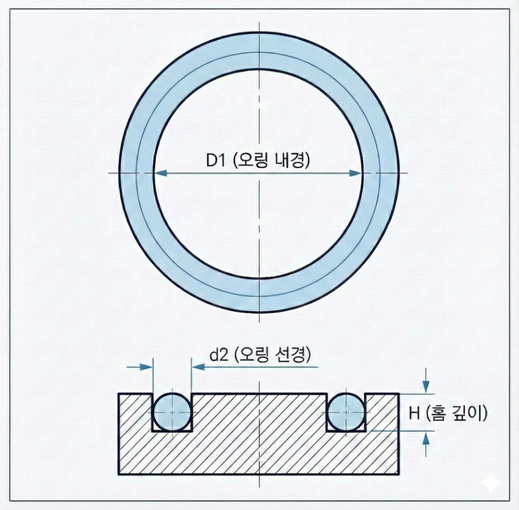 오링 단면도