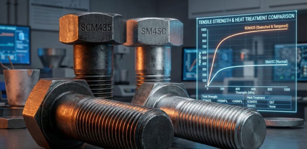 smc45 scm435 볼트 비교 