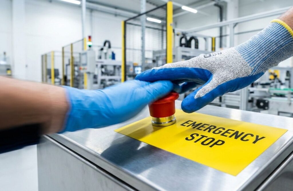 비상정지 버튼 작동