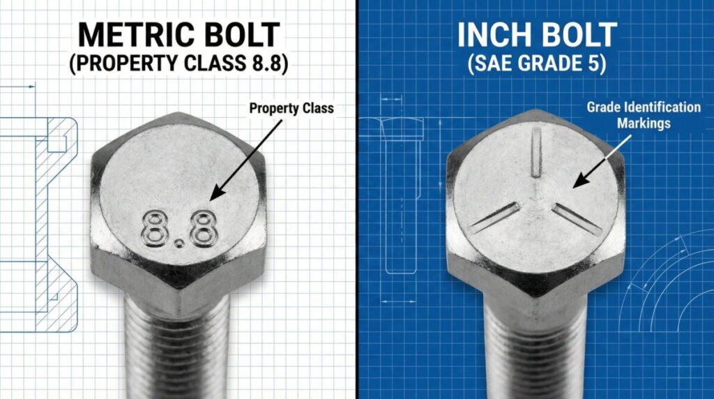 인치나사 미터나사 머리 구분법