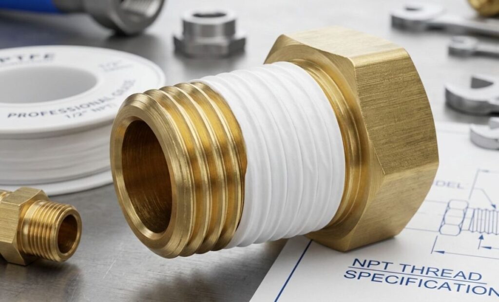 나사끝 남기고 감은 테프론