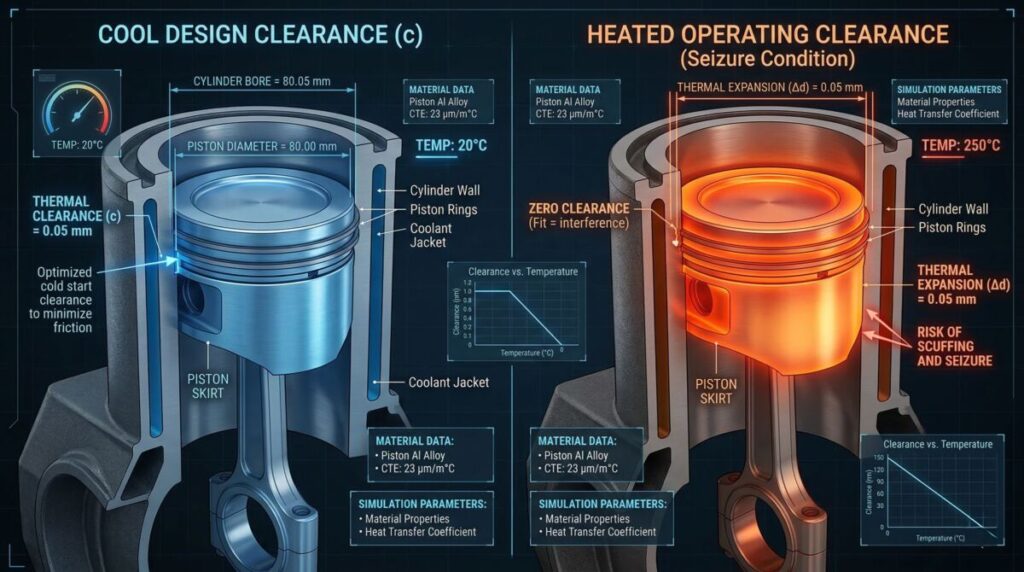 엔진실린더 열팽창 비교